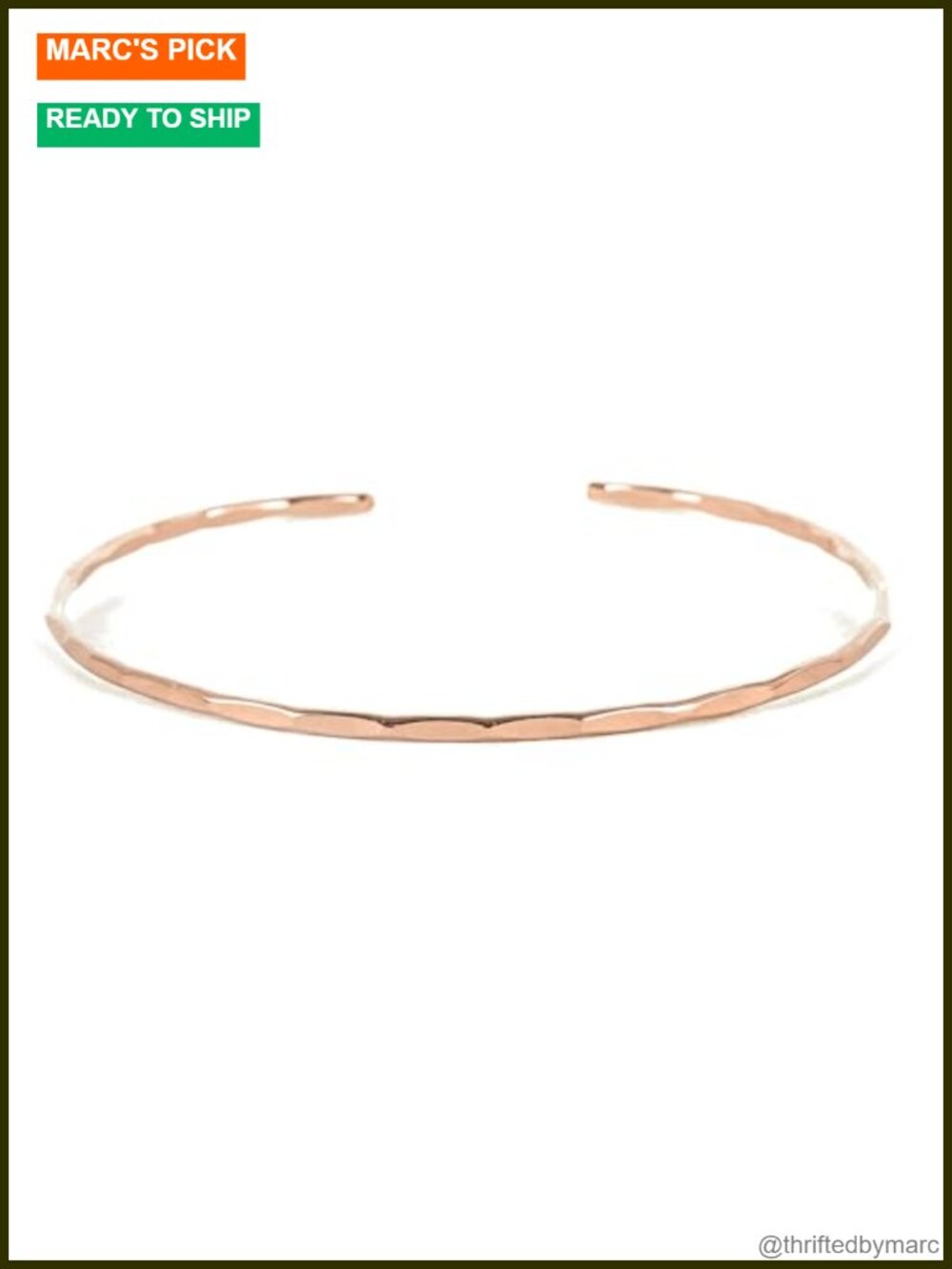 Hammered Cuff 14K Rose Gold Filled Sterling Silver Stacking Bracelet